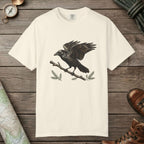 Ivory color unisex graphic t-shirt with "Crow Spirit" design