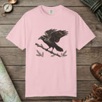 Blossom color unisex graphic t-shirt with "Crow Spirit" design