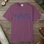 Berry color unisex graphic t-shirt with "Daisy Field" design