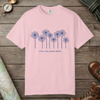 Blossom color unisex graphic t-shirt with "Daisy Field" design