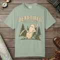 Bay color unisex graphic t-shirt with "Dead Tired" design