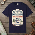 True Navy color unisex graphic t-shirt with "Declaration Of Independence" design