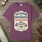 Berry color unisex graphic t-shirt with "Declaration Of Independence" design