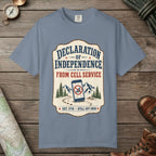 Blue Jean color unisex graphic t-shirt with "Declaration Of Independence" design