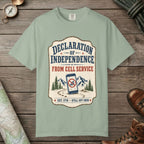 Bay color unisex graphic t-shirt with "Declaration Of Independence" design