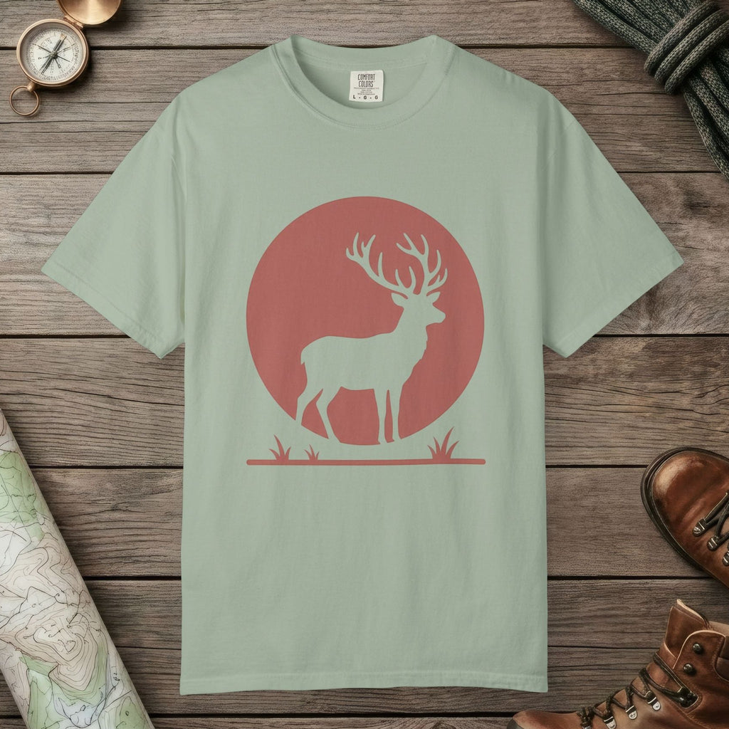 Bay color unisex graphic t-shirt with "Deer Silhouette" design