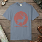 Blue Jean color unisex graphic t-shirt with "Deer Silhouette" design