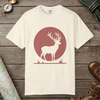 Ivory color unisex graphic t-shirt with "Deer Silhouette" design