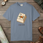 Blue Jean color unisex graphic t-shirt with "Escape Outside" design
