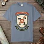 Blue Jean color unisex graphic t-shirt with "Family Camping Trip" design