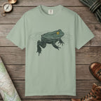 Bay color unisex graphic t-shirt with "Floating Frog" design