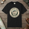 Black color unisex graphic t-shirt with "Fly Fishing Society" design