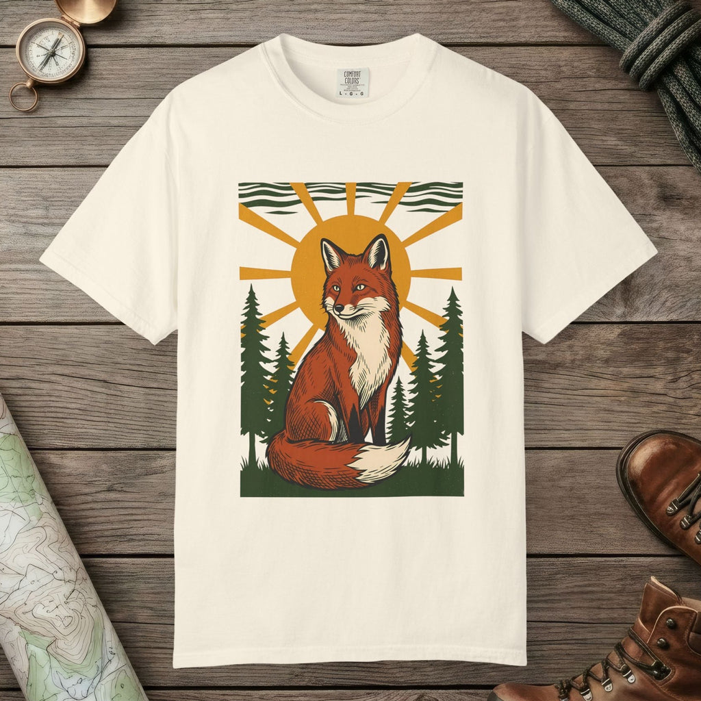 Ivory color unisex graphic t-shirt with "Fox Spirit" design