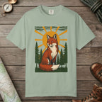 Bay color unisex graphic t-shirt with "Fox Spirit" design
