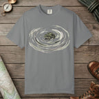 Grey color unisex graphic t-shirt with "Frog Swimming" design