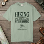 Bay color unisex graphic t-shirt with "Funny Hiking" design