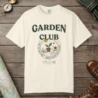 Ivory color unisex graphic t-shirt with "Garden Club Vintage" design