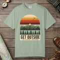 Bay color unisex graphic t-shirt with "Get Outside" design