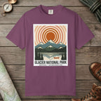 Berry color unisex graphic t-shirt with "Glacier National Park" design