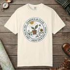 Ivory color unisex graphic t-shirt with "Grow Your Own Magic Garden" design
