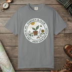 Grey color unisex graphic t-shirt with "Grow Your Own Magic Garden" design