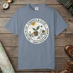 Blue Jean color unisex graphic t-shirt with "Grow Your Own Magic Garden" design