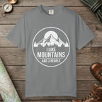 Grey color unisex graphic t-shirt with "I Like Mountains" design