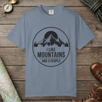 Blue Jean color unisex graphic t-shirt with "I Like Mountains" design