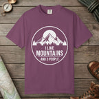 Berry color unisex graphic t-shirt with "I Like Mountains" design