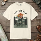 Ivory color unisex graphic t-shirt with "Into The Wild Vintage" design