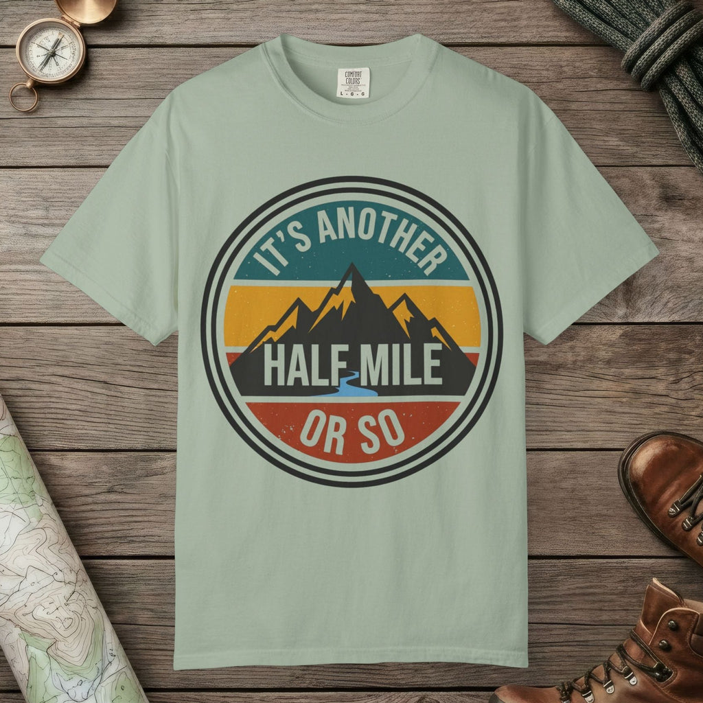 Bay color unisex graphic t-shirt with "It's Another Half Mile" design