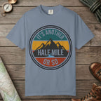 Blue Jean color unisex graphic t-shirt with "It's Another Half Mile" design
