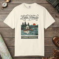 Ivory color unisex graphic t-shirt with "Lake House Vintage" design