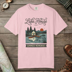 Blossom color unisex graphic t-shirt with "Lake House Vintage" design