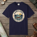 True Navy color unisex graphic t-shirt with "Lake Life Vintage" design