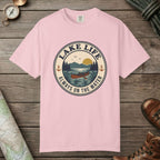 Blossom color unisex graphic t-shirt with "Lake Life Vintage" design
