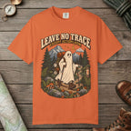 Burnt Orange color unisex graphic t-shirt with "Leave No Trace" design