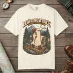 Ivory color unisex graphic t-shirt with "Leave No Trace" design