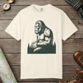 Ivory color unisex graphic t-shirt with "Meditating Bigfoot" design