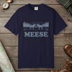 True Navy color unisex graphic t-shirt with "Meese" design