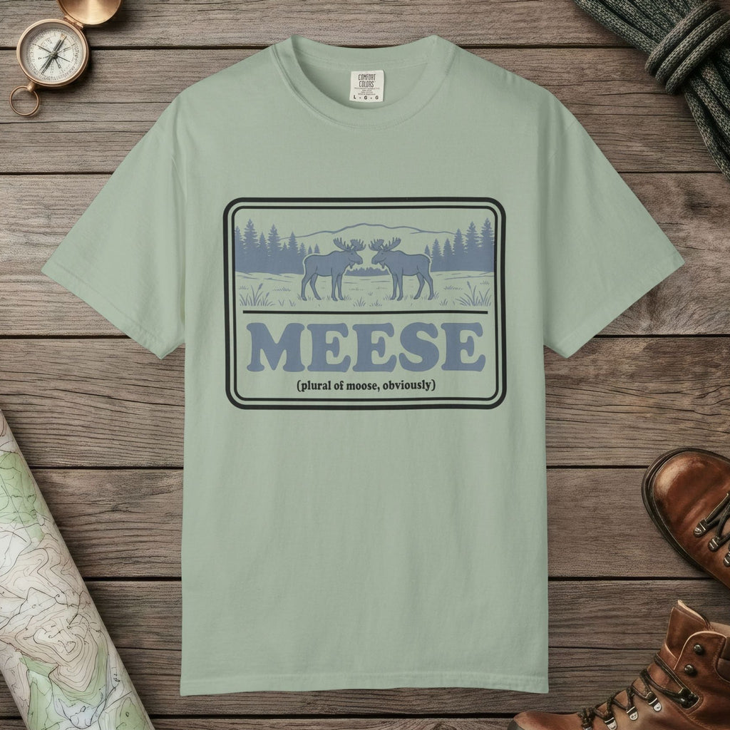 Bay color unisex graphic t-shirt with "Meese" design