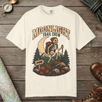Ivory color unisex graphic t-shirt with "Moonlight Trail Crew" design