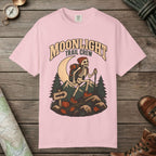 Blossom color unisex graphic t-shirt with "Moonlight Trail Crew" design