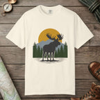 Ivory color unisex graphic t-shirt with "Moose Spirit" design