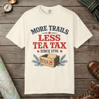 Ivory color unisex graphic t-shirt with "More Trails" design