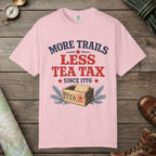 Blossom color unisex graphic t-shirt with "More Trails" design
