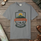 Grey color unisex graphic t-shirt with "Mountain Club" design