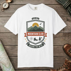 White color unisex graphic t-shirt with "Mountain Club" design