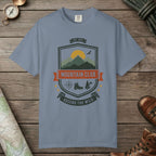 Blue Jean color unisex graphic t-shirt with "Mountain Club" design