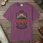 Berry color unisex graphic t-shirt with "Mountain Club" design